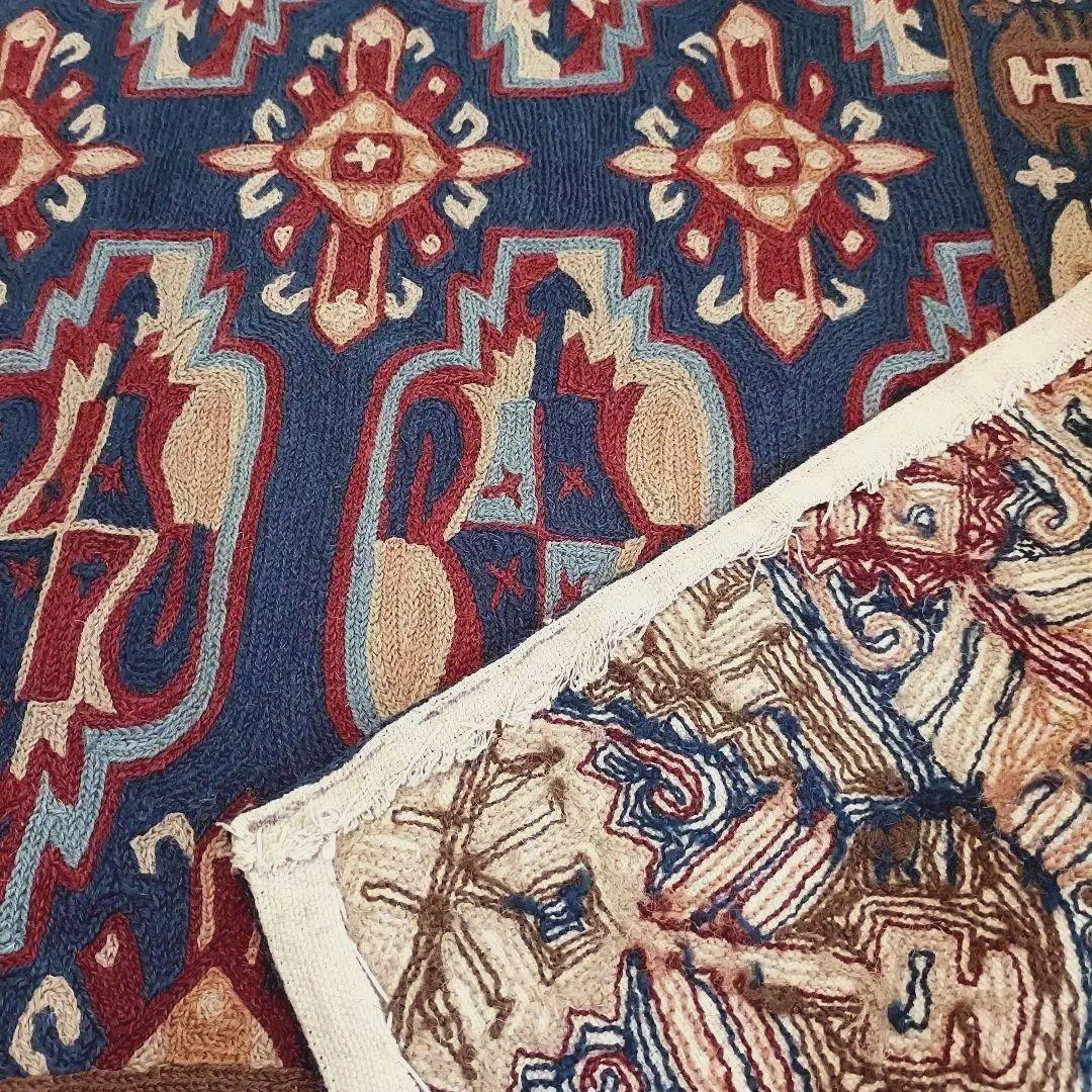 【はる】80s 総刺繍！ ヴィンテージ タペストリー ヴィンテージラグ