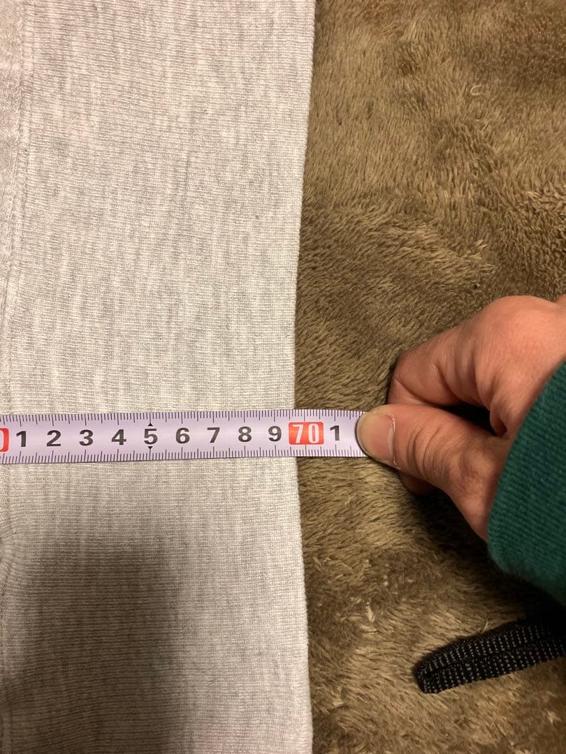 タグ無しチャンピオンリバースウィーブ　トレーナー3段プリント グレー