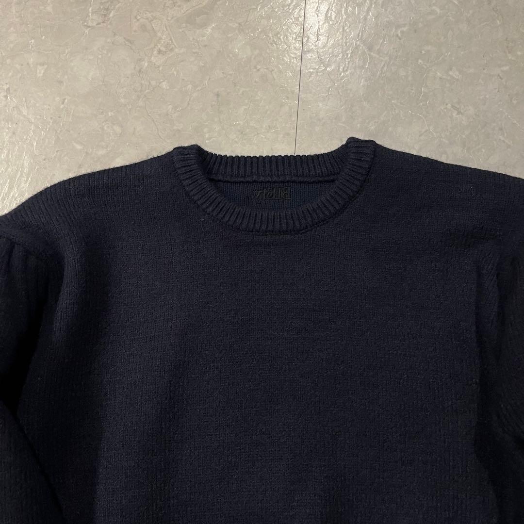 【新品未使用】Bibiy. パフスリーブファーニット ネイビー