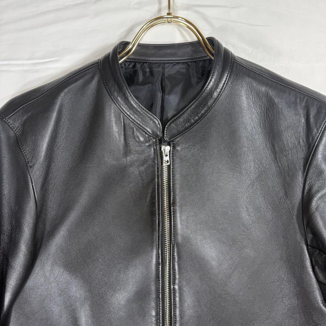 【極美品】リドム　ライダースジャケット　Wジップ　ラムレザー　黒　L