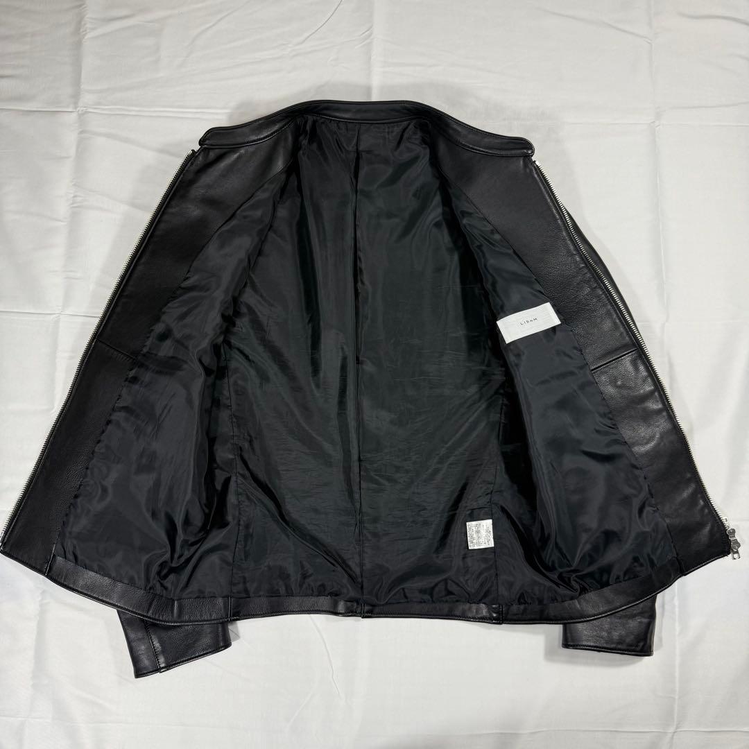 【極美品】リドム　ライダースジャケット　Wジップ　ラムレザー　黒　L