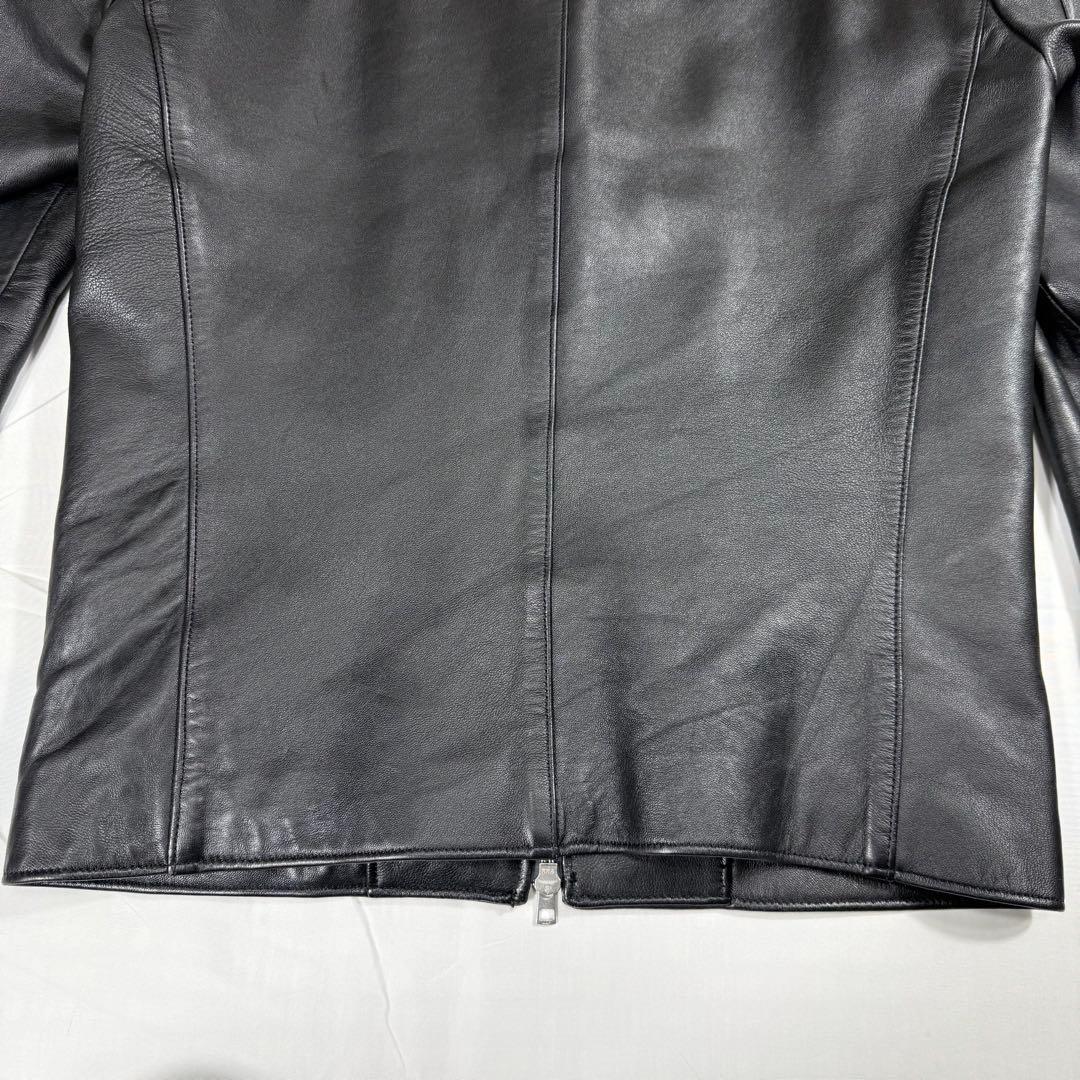 【極美品】リドム　ライダースジャケット　Wジップ　ラムレザー　黒　L