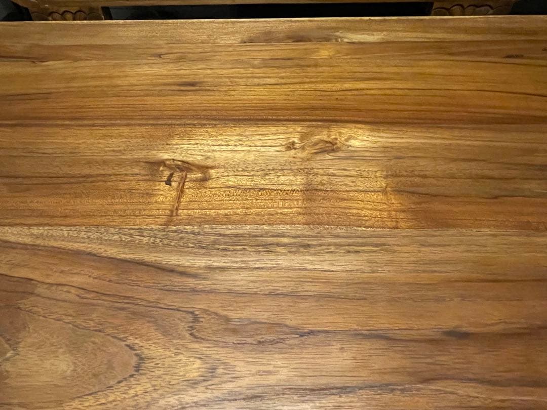 MADURA チークレザーソファ　カリッジマーケット　テーブル　2点セット