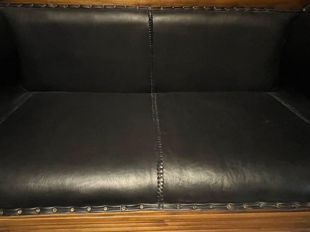 MADURA チークレザーソファ　カリッジマーケット　テーブル　2点セット