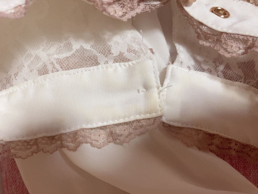 LIZ LISA 3つリボン チョーカーブラウス 白 ピンク