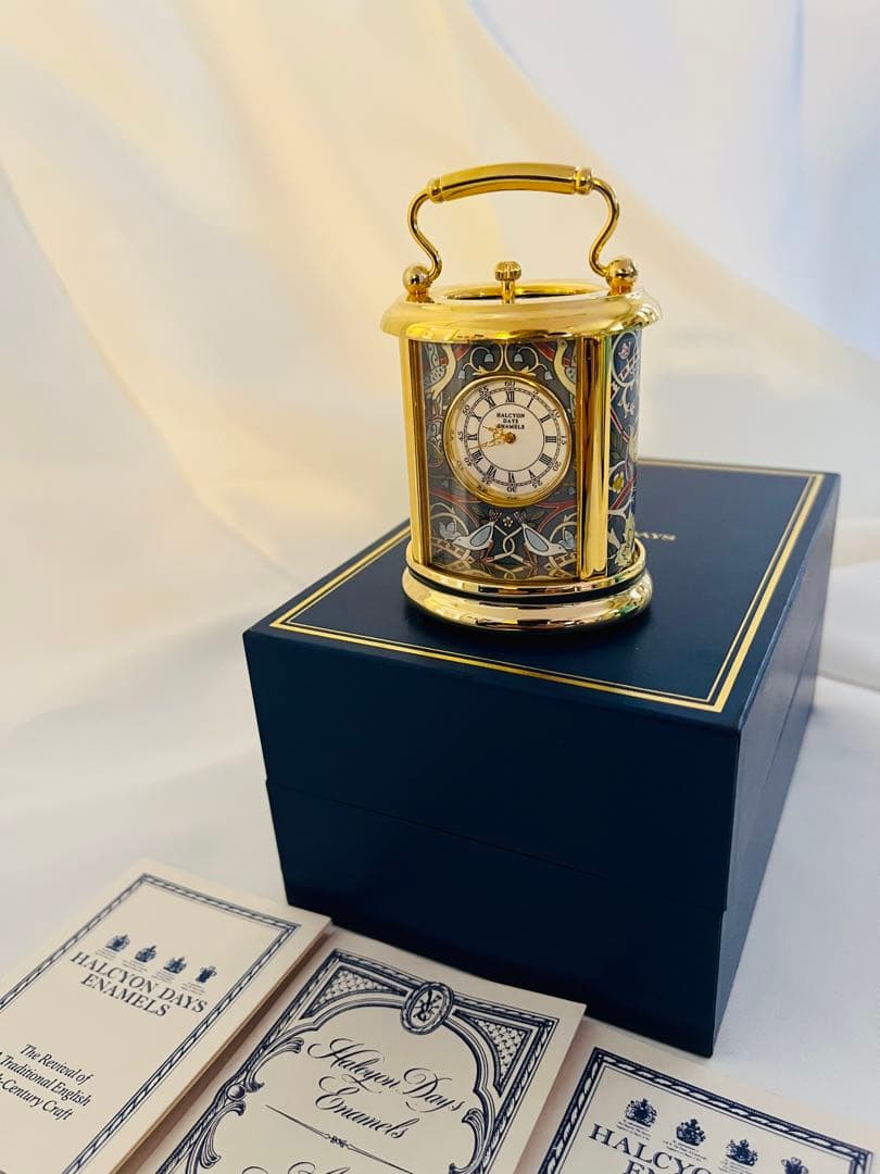 Halcyon Days 装飾時計 専用ボックス、説明書付き