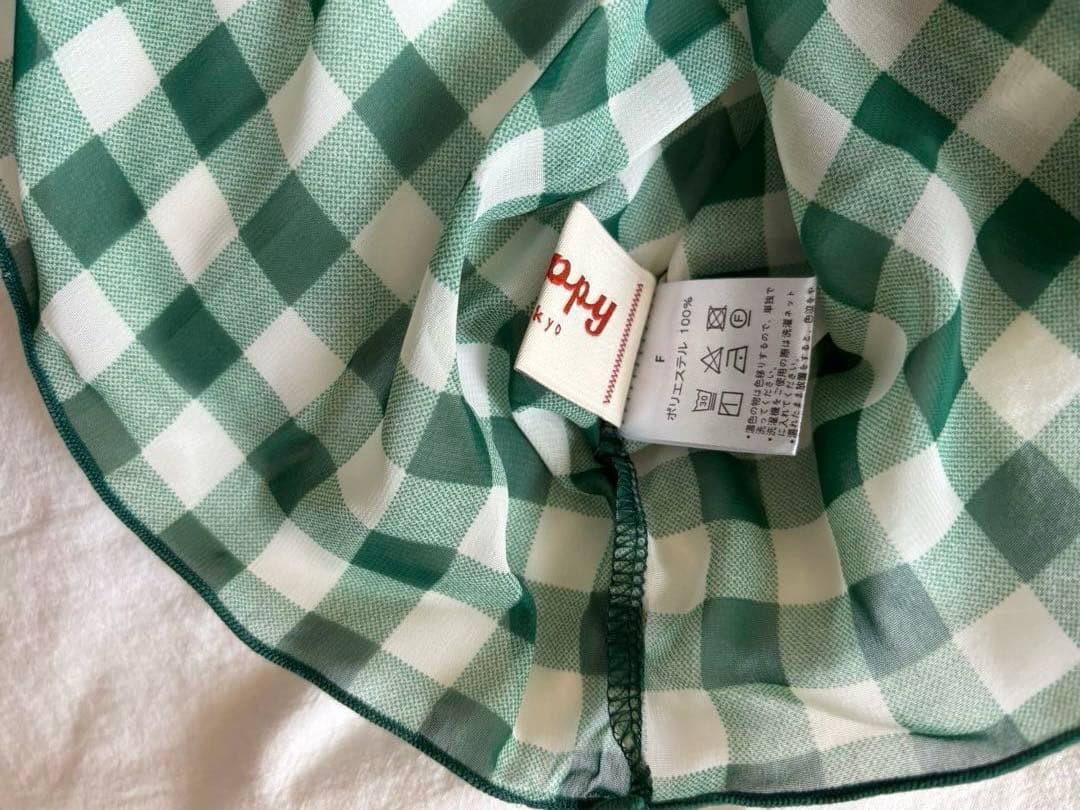 POPPY ハイネックシースルー チェック 緑×白 あさぎーにょ