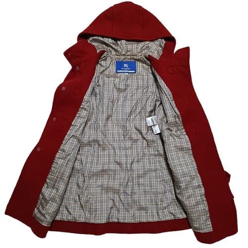 【美品】バーバリーブルーレーベル ダッフルコート ノバチェック レッド 38
