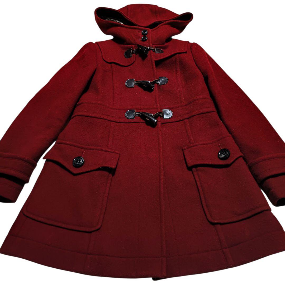 【美品】バーバリーブルーレーベル ダッフルコート ノバチェック レッド 38