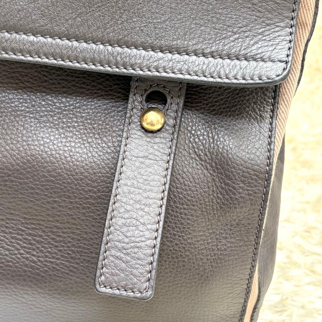 YSL イヴサンローラン ミューズトゥ グレー レザー ハンドバッグ　肩掛け