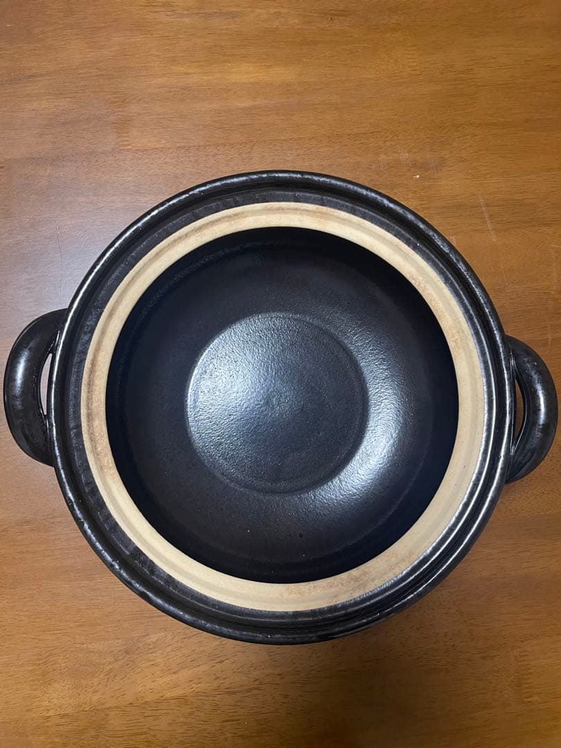 長谷園　ヘルシー蒸し鍋（黒）　大 （陶製すのこ付