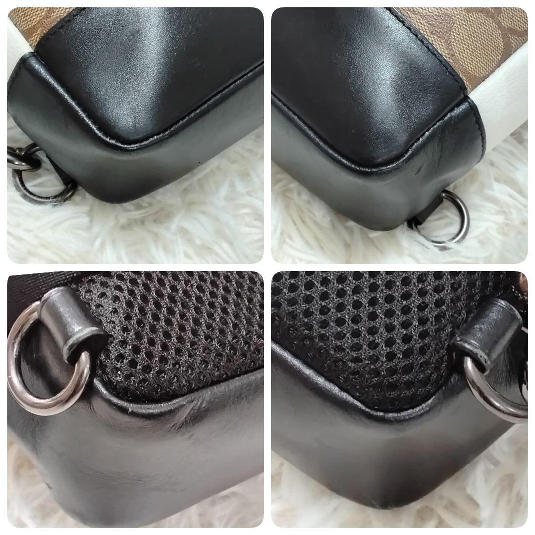 美品　コーチ　ボディバッグ　ウエストポーチ　斜め掛け　メンズ　総柄　クロスボディ