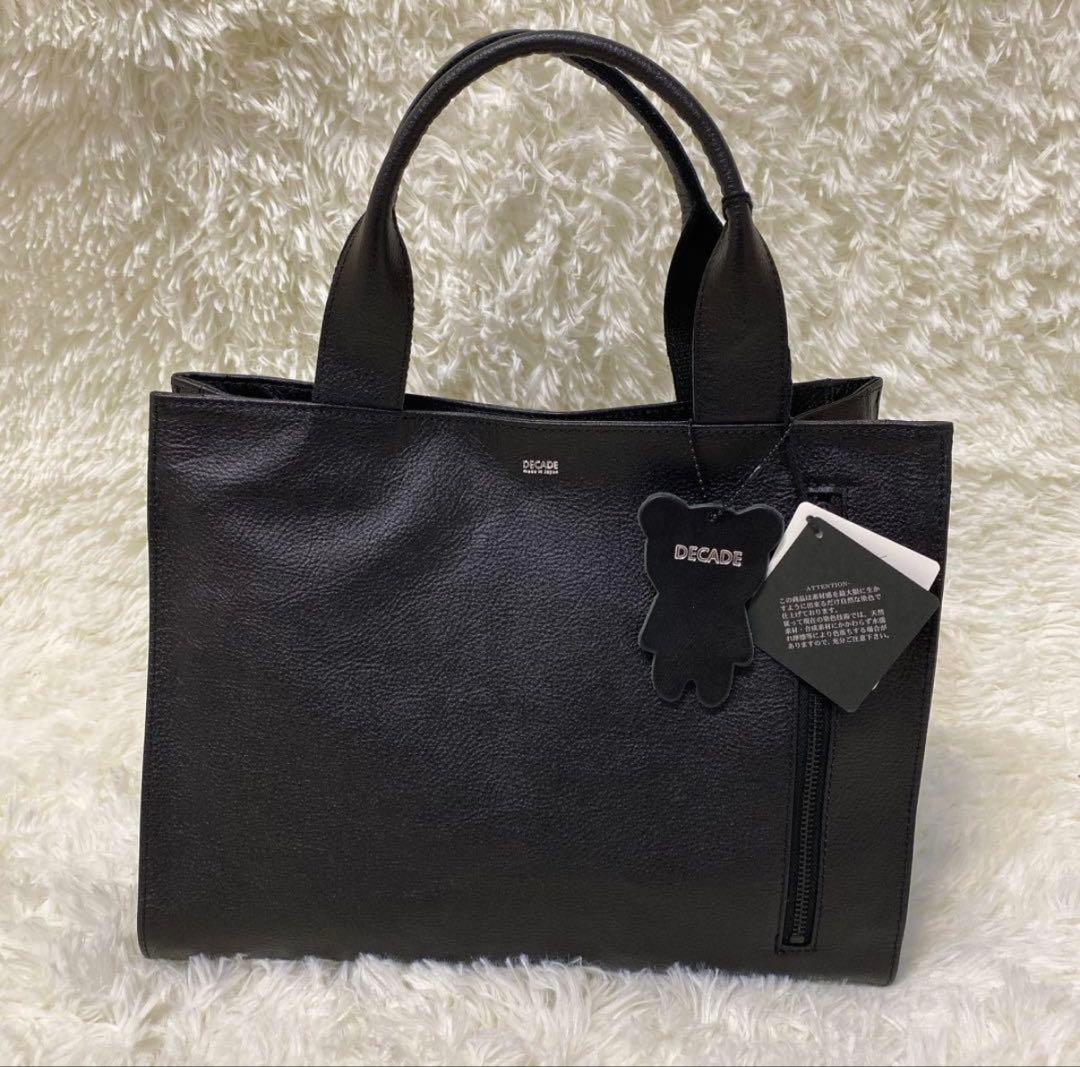 DECADE ブラックレザートートバッグ