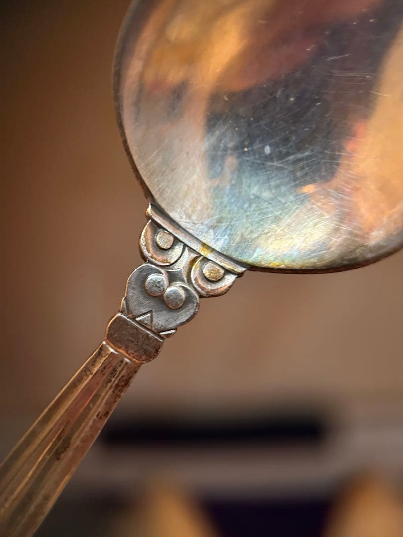 純銀ティースプーン　ジョージジェンセン エコーン 5本 Mappin&Webb箱