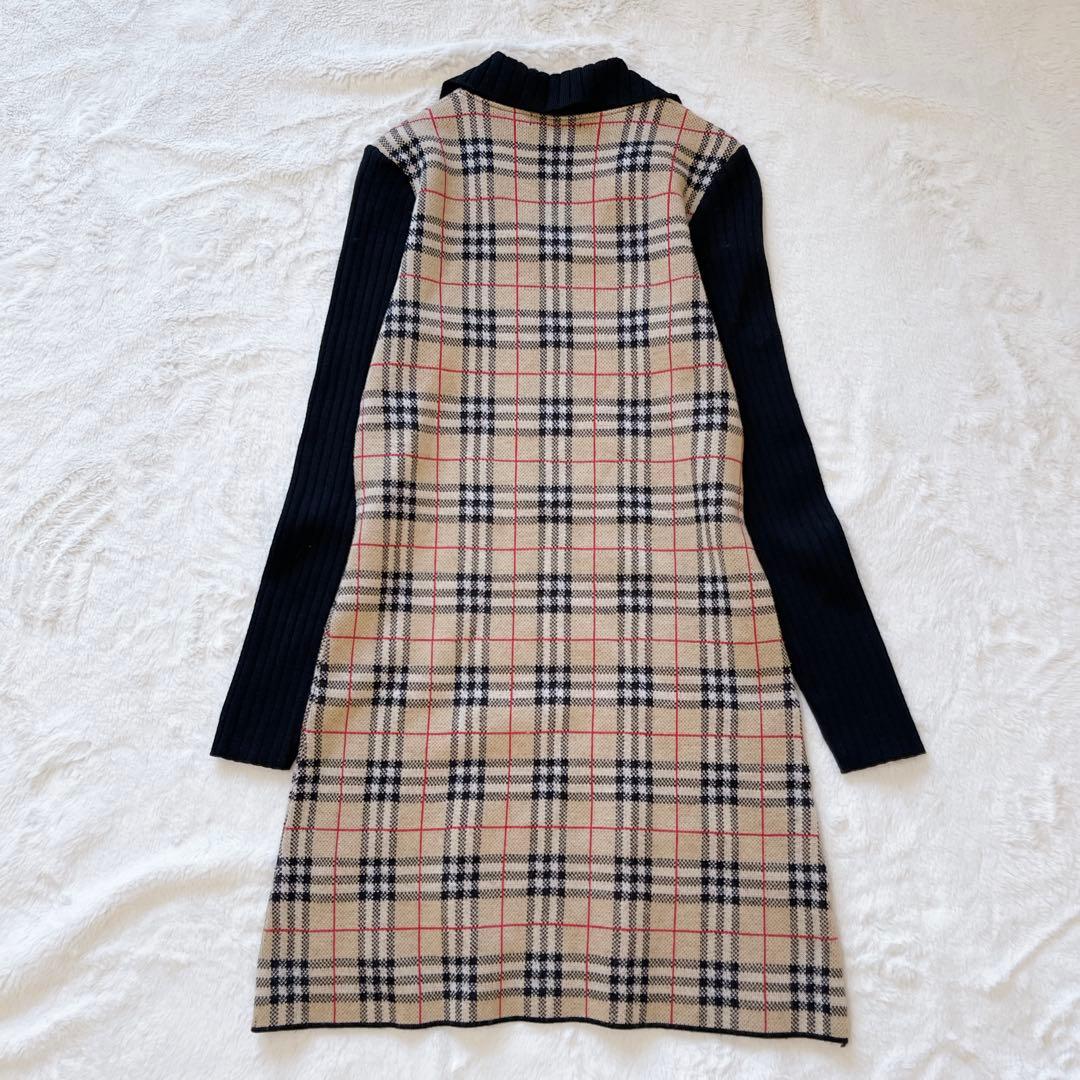 BURBERRY BLUE LABEL 切り替えニットスキッパーワンピース