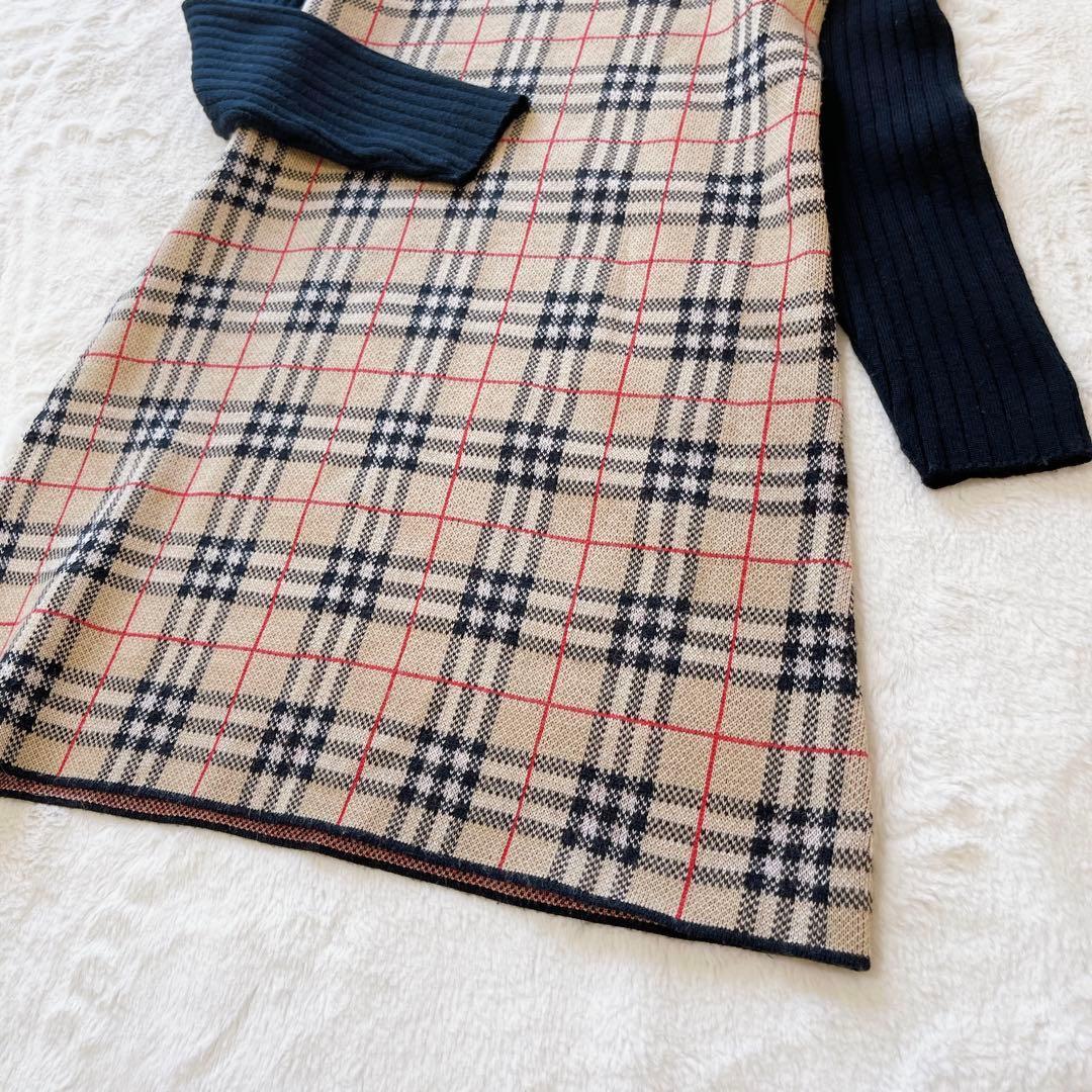 BURBERRY BLUE LABEL 切り替えニットスキッパーワンピース