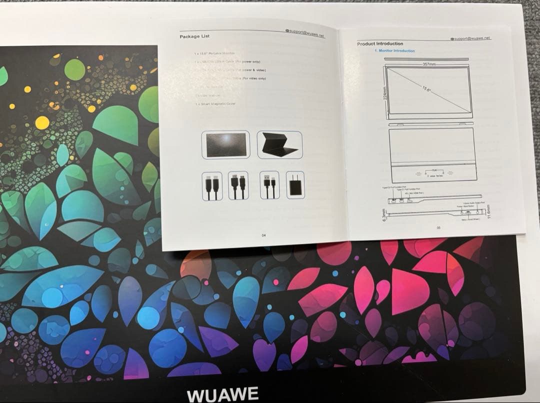 WUAWEモバイルモニター 15.6インチ　IPS液晶パネル薄型軽量