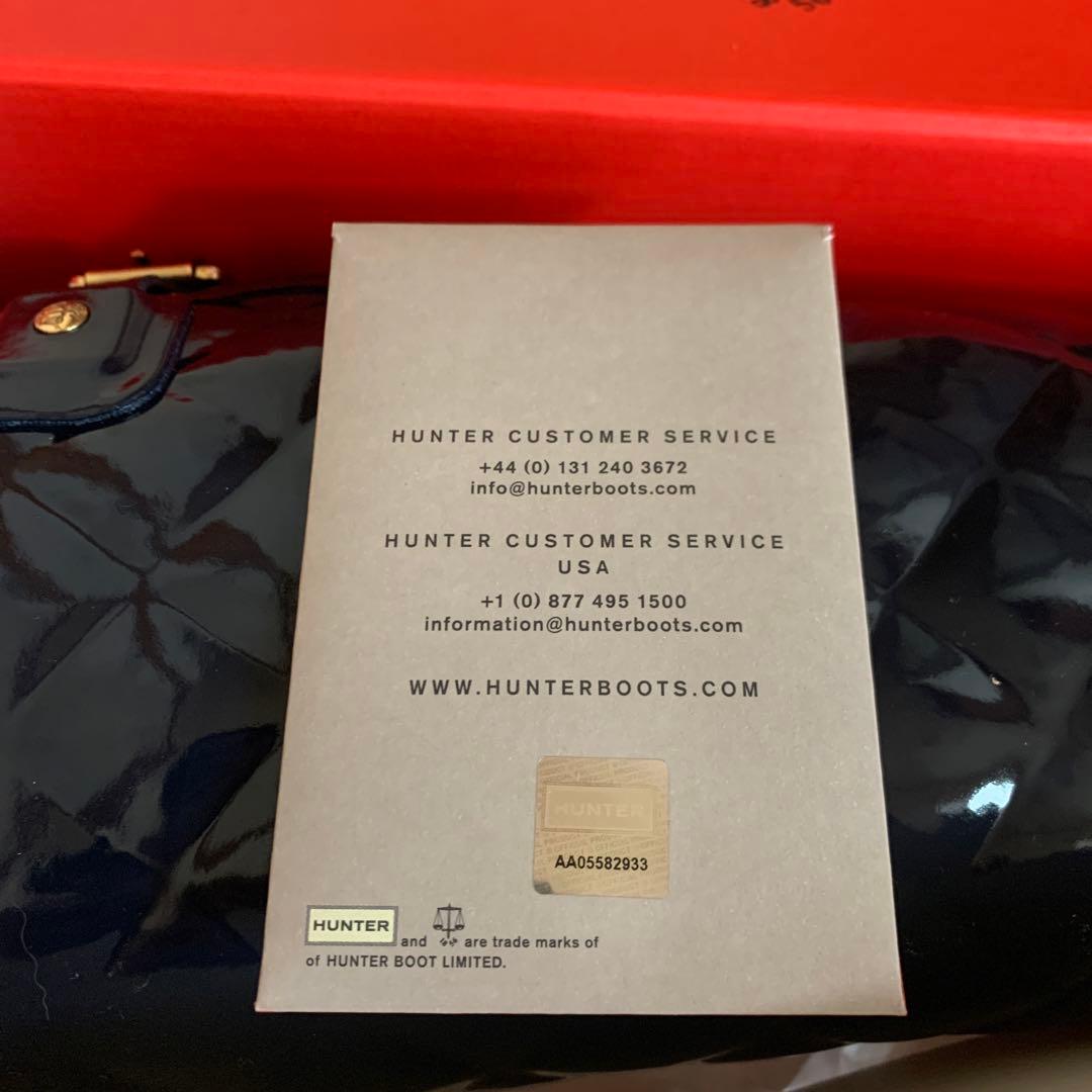 ハンター　レインブーツ　グロス　キルティング　トール　UK3 ネイビー