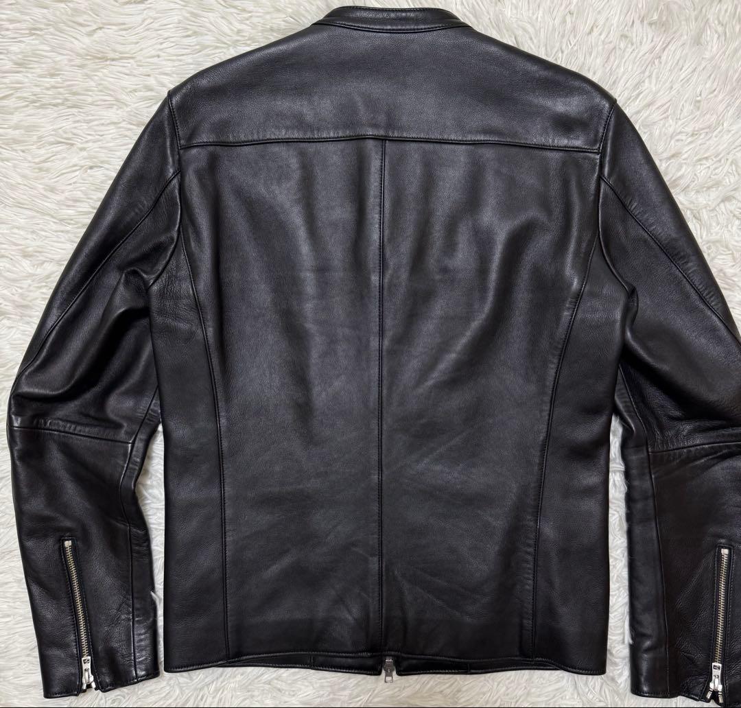 LIDNM レザーライダースジャケット　シングルライダース　シープレザー　羊革