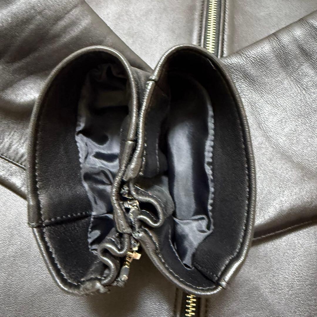 LIDNM レザーライダースジャケット　シングルライダース　シープレザー　羊革