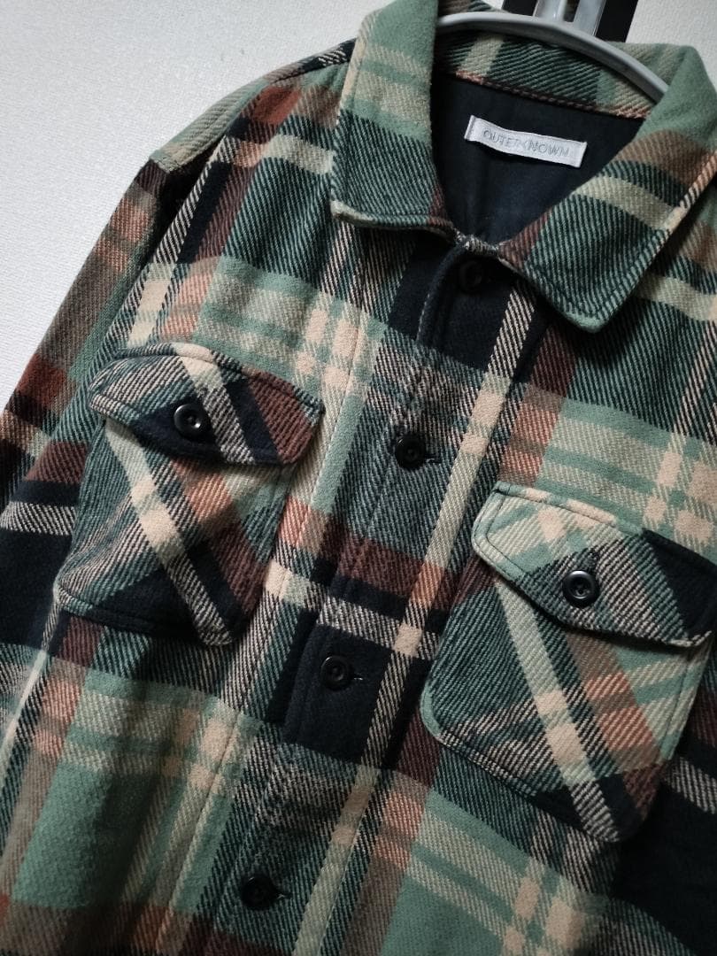 アウターノウン/ブランケットシャツ/肉厚ネルシャツ/ワークポケット