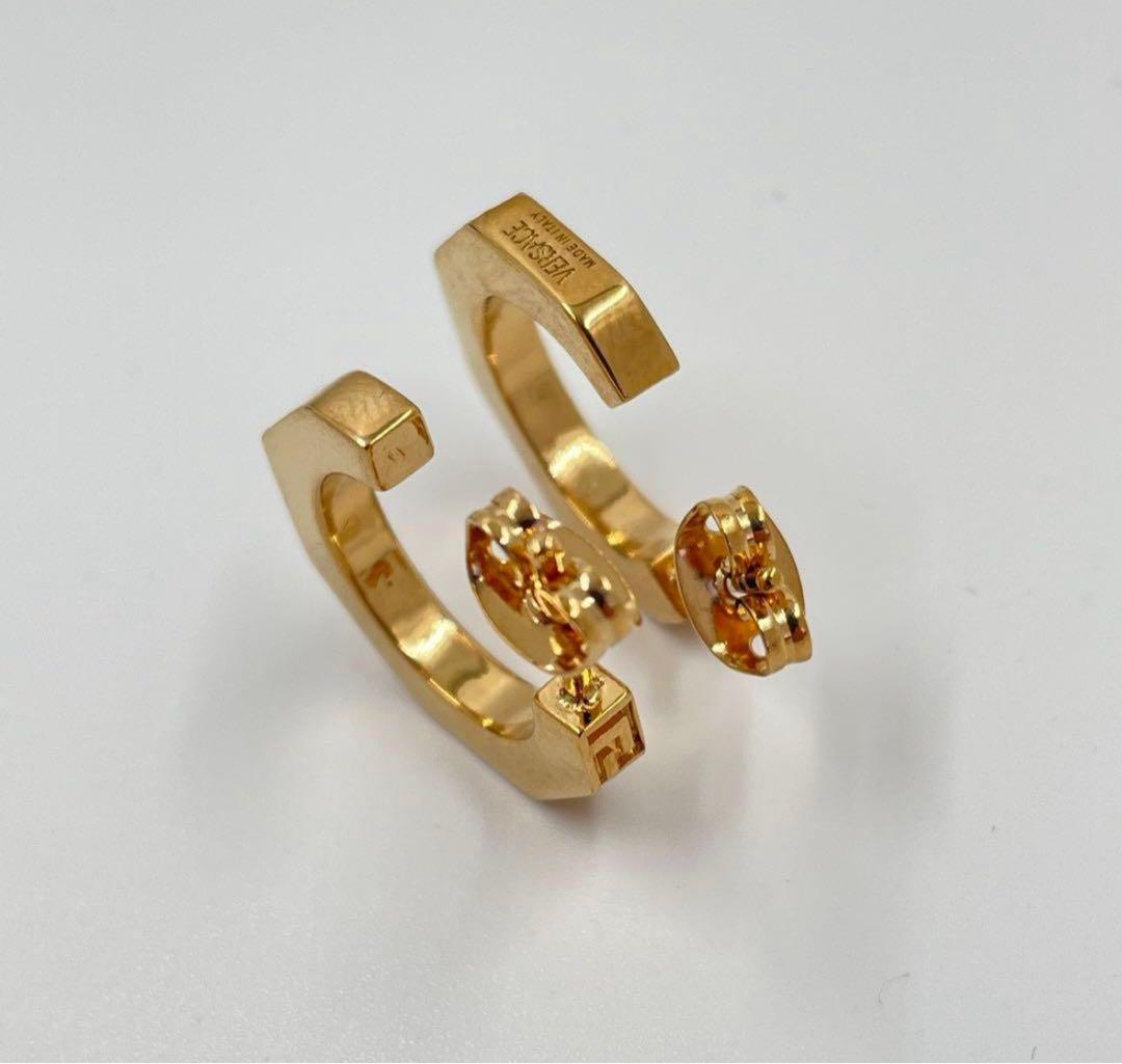 VERSACE /ヴェルサーチェ　グレカ ピアス フープ ゴールド 箱なし