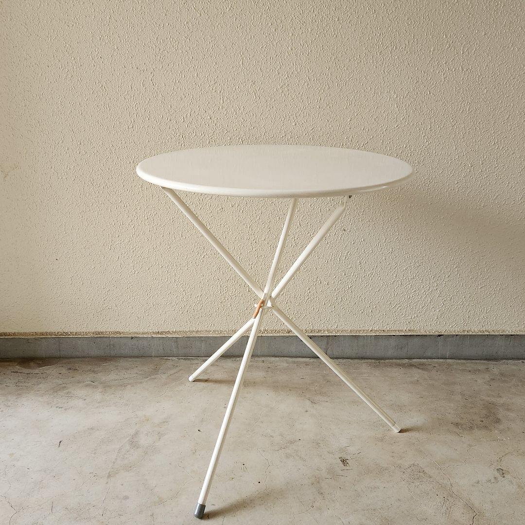 ヴィンテージ 丸型アイアンテーブル ラウンドテーブル 折りたたみテーブル