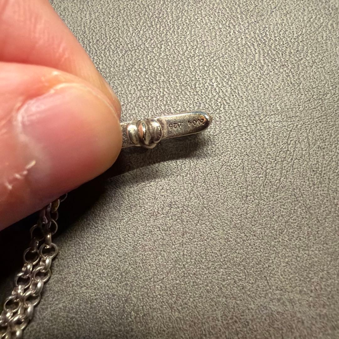 ①CHROME HEARTS ベイビーファット　パヴェダイヤ　ロールチェーン付き