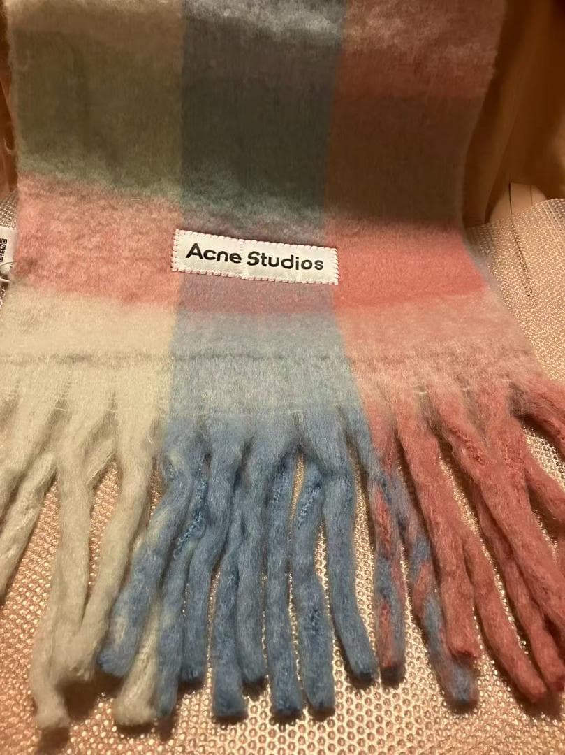 新品未使用　Acne Studios モヘアチェックスカーフ　マフラー
