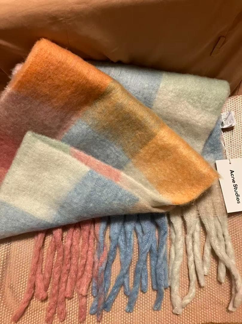 新品未使用　Acne Studios モヘアチェックスカーフ　マフラー