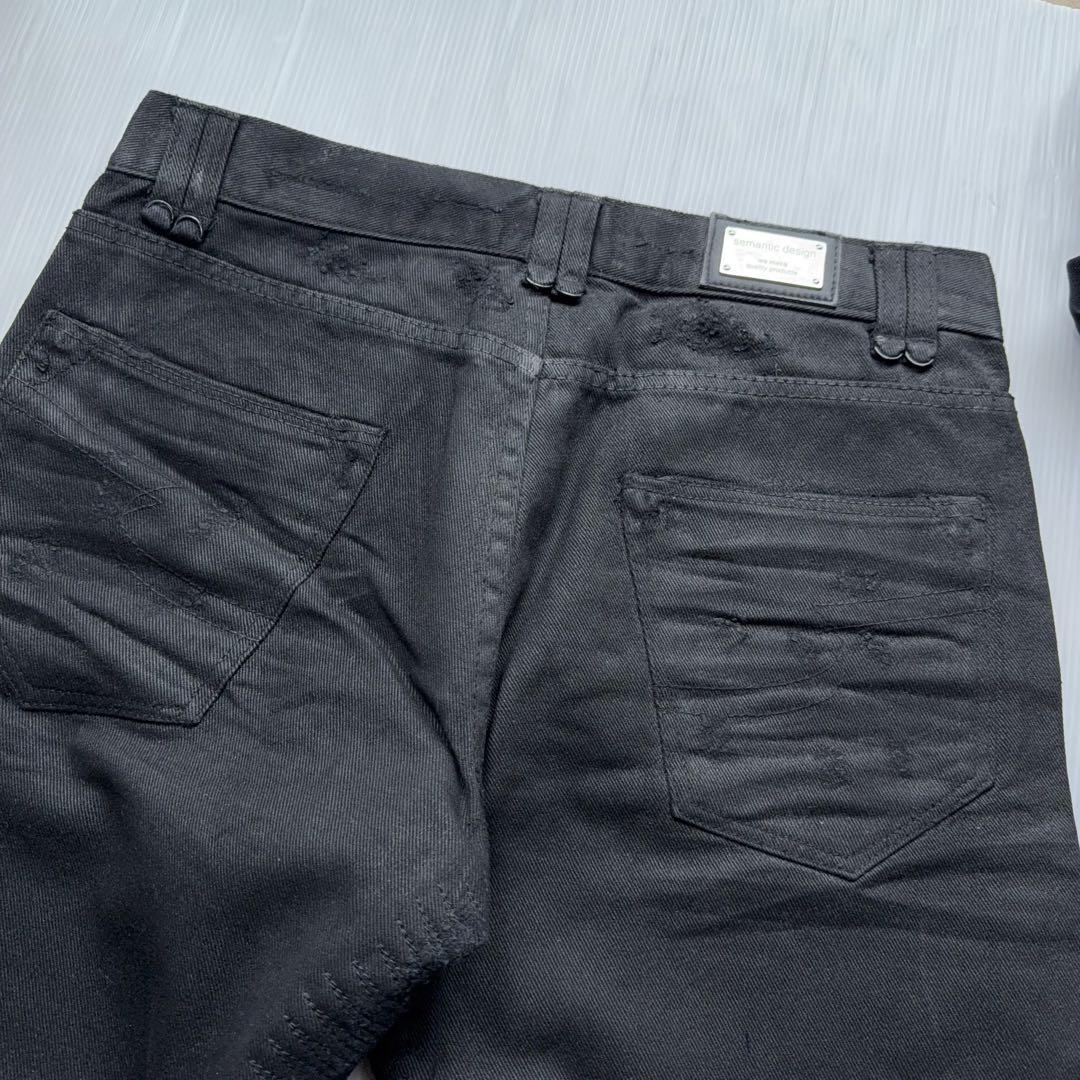 パンツ semantic 00s y2k coating repair denim