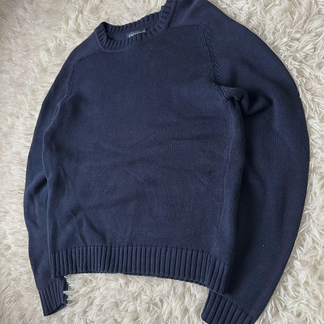 Lands’ End コットンニット 90s USA製 ネイビー ラグラン