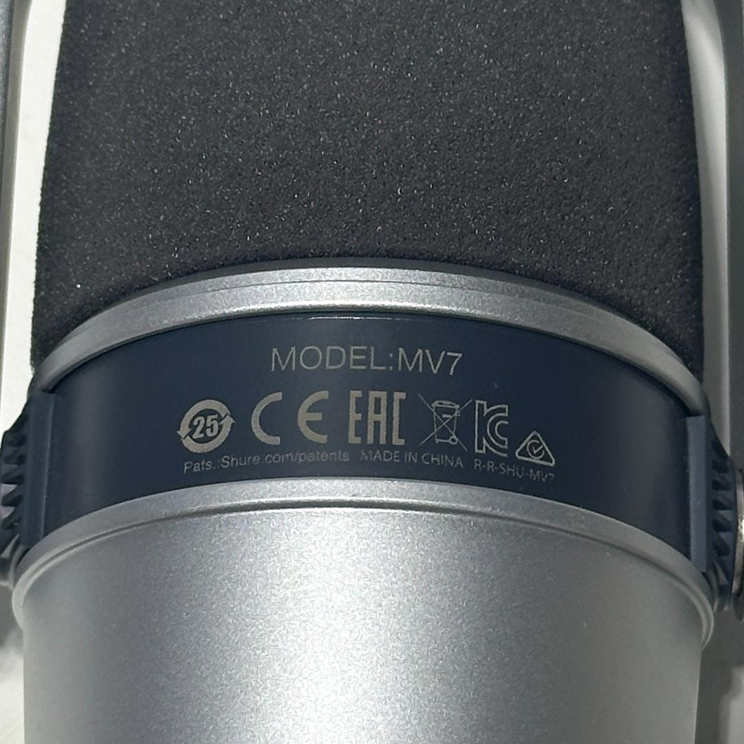 中古 SHURE シュア ポッドキャストマイクロホン MV-7-S-J