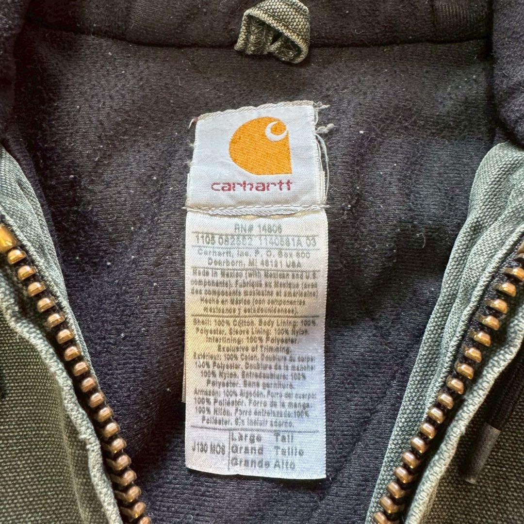 carharttカーハートアクティブジャケットモスグリーンL古着フェード短丈