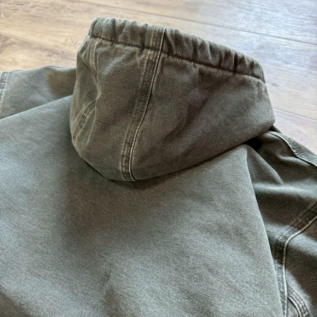 carharttカーハートアクティブジャケットモスグリーンL古着フェード短丈