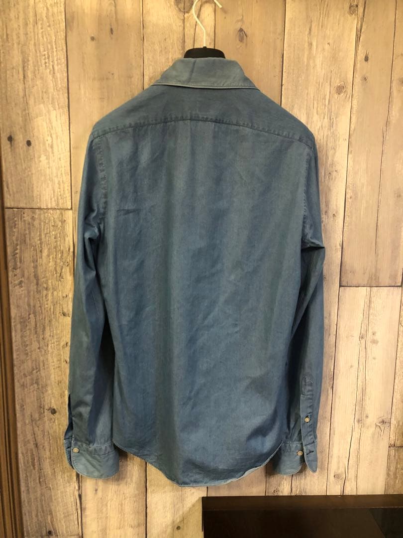 新作 フィナモレ MANUEL ワンピースカラー インディゴ デニムシャツ