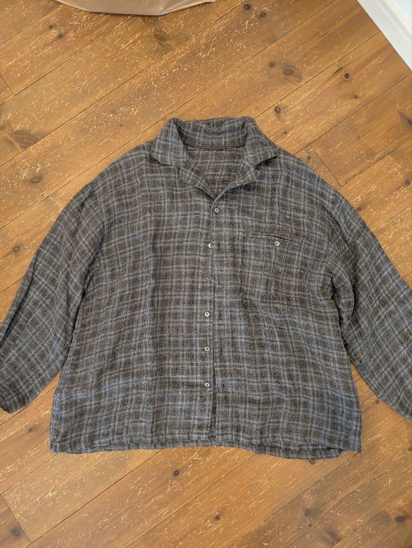 nest Robeネストローブ トラッドリネン チェックシャツ