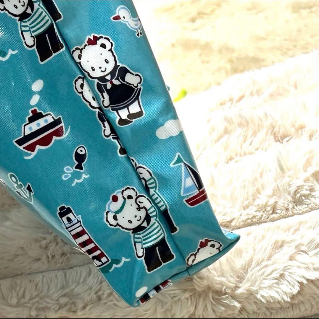 新品 ファミリア トートバック ビニール ブルー 習い事