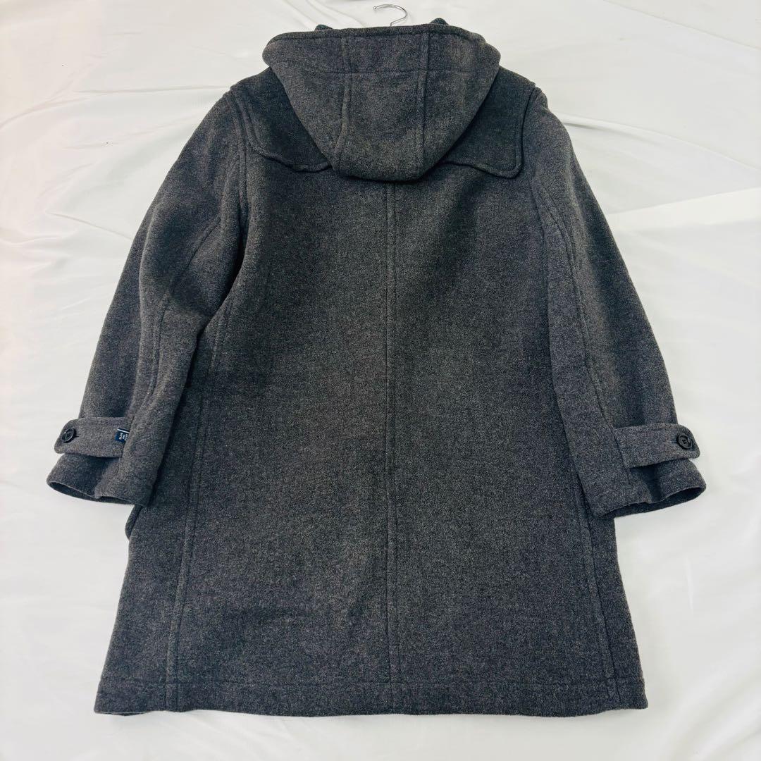 オリーブデオリーブ ダッフルコート グレー ウール 裏地チェック柄 Lサイズ