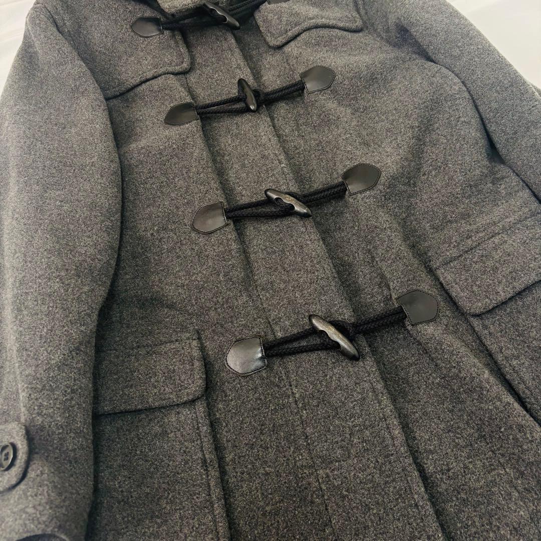 オリーブデオリーブ ダッフルコート グレー ウール 裏地チェック柄 Lサイズ