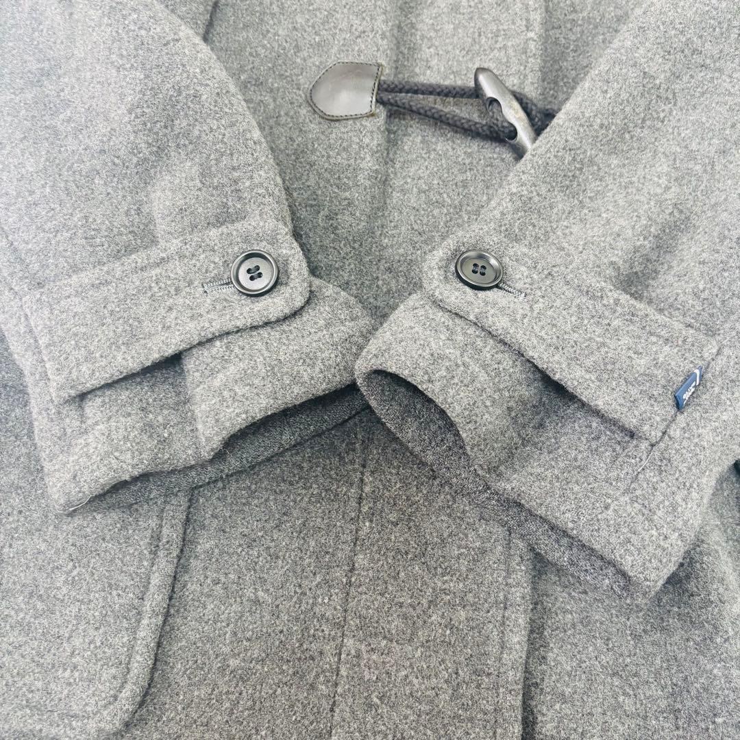 オリーブデオリーブ ダッフルコート グレー ウール 裏地チェック柄 Lサイズ