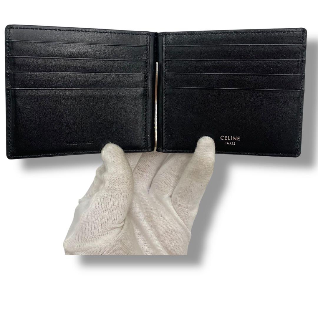 美品✨セリーヌ ビルクリップウォレット マネークリップ トリオンフ マカダム 黒