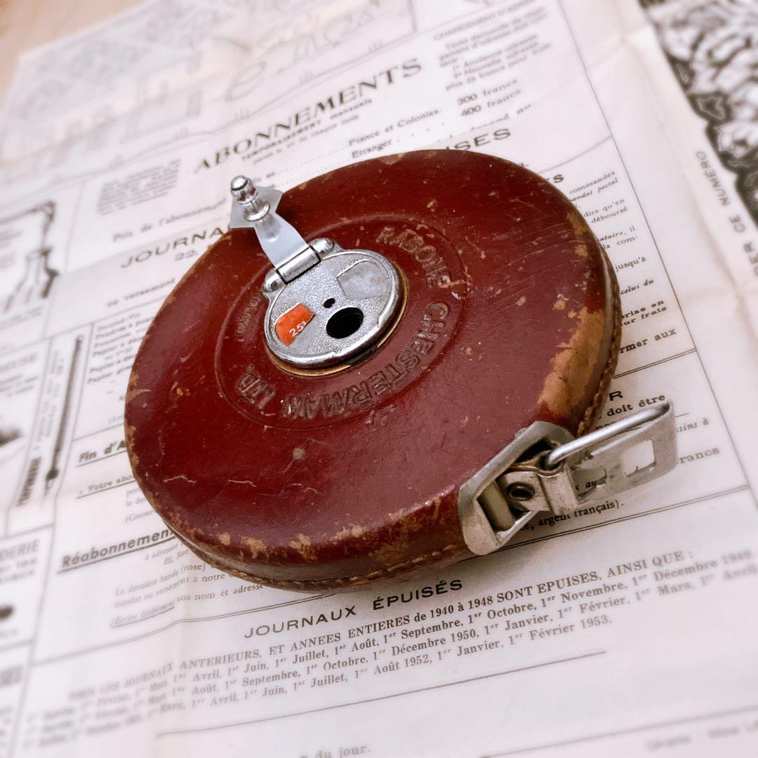 イギリス 古道具 ブロカント 巻尺 アンティーク 手巻きメジャー