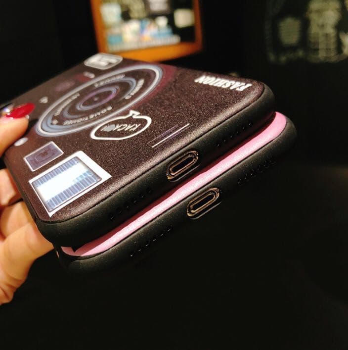 iPhone ケース カメラ型 ピンク