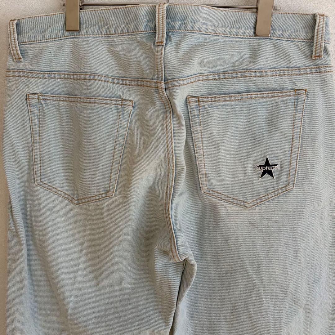 シュプリーム　デニム　スターロゴ　ワンポイント　レギュラーフィット 34サイズ