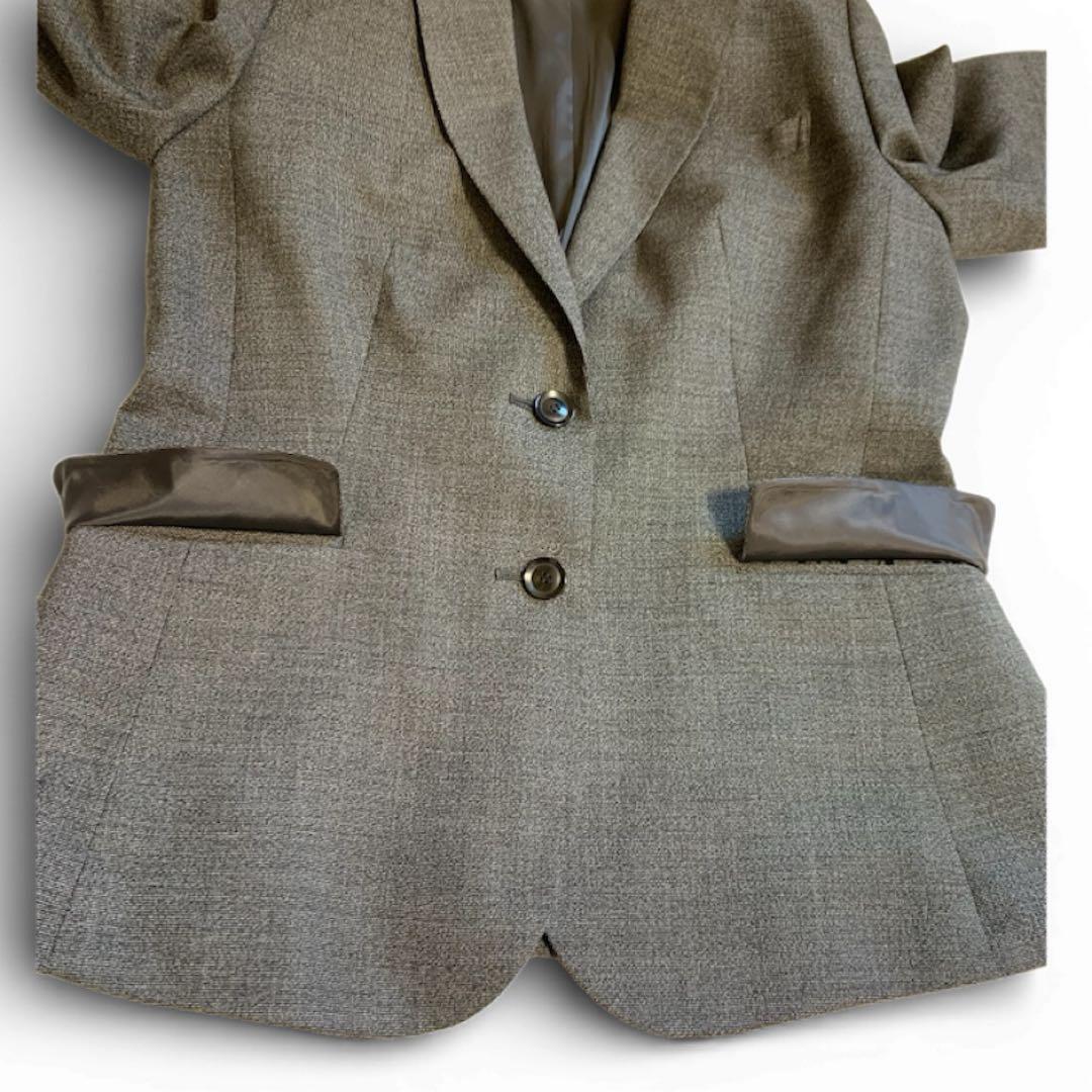 【未使用級】レミュー セットアップ パンツスーツ ストレッチ 洗える グレー