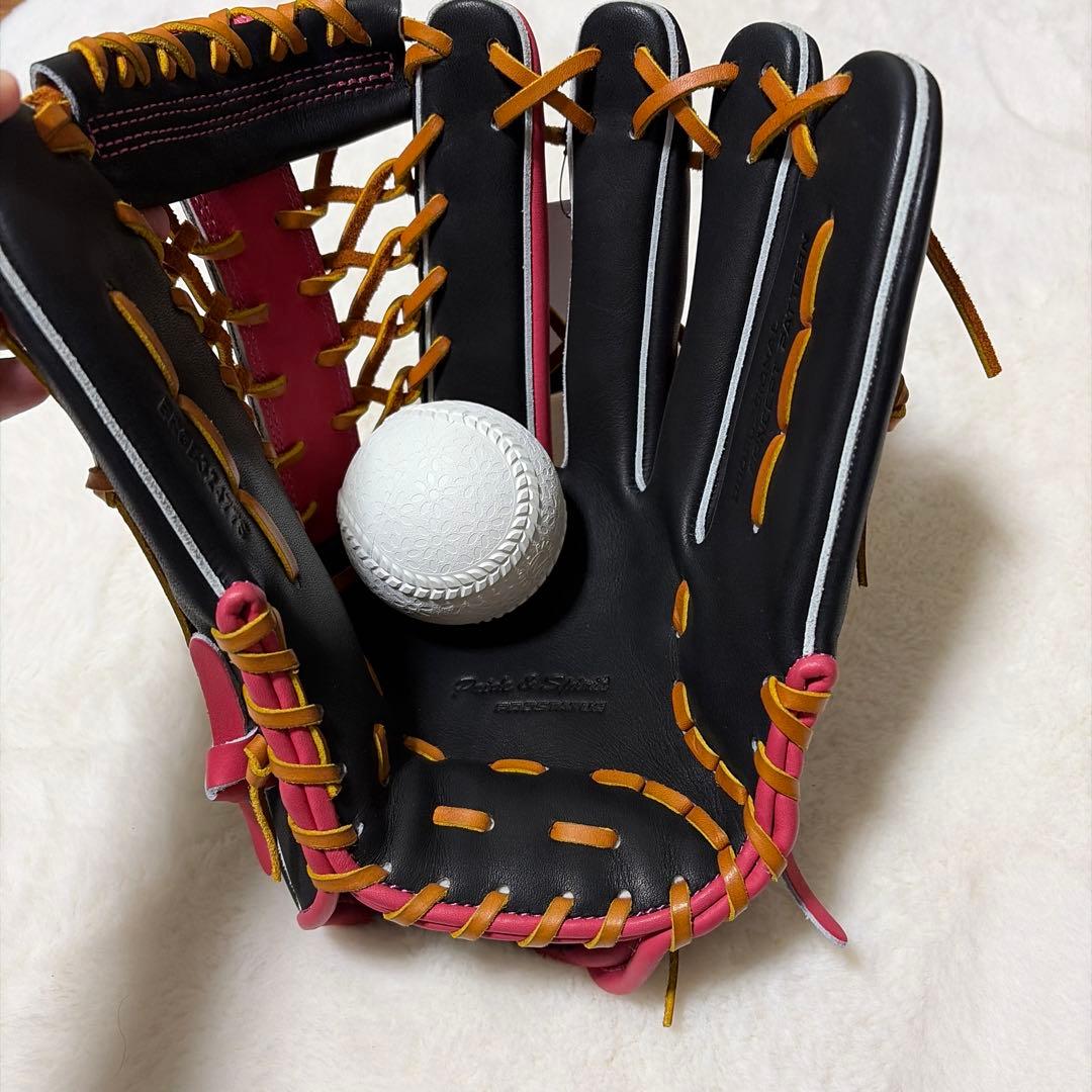 本日限定プロステイタス軟式外野用　桜刺繍　湯もみ型付け済即使用可　袋付新品未使用