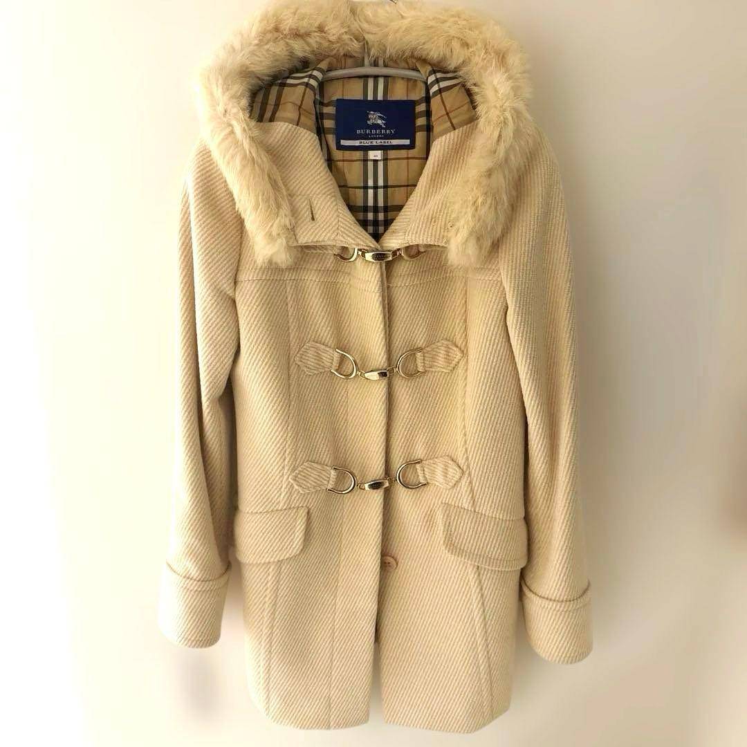 BURBERRY BLUE LABEL ラビットファー　ダッフルコート