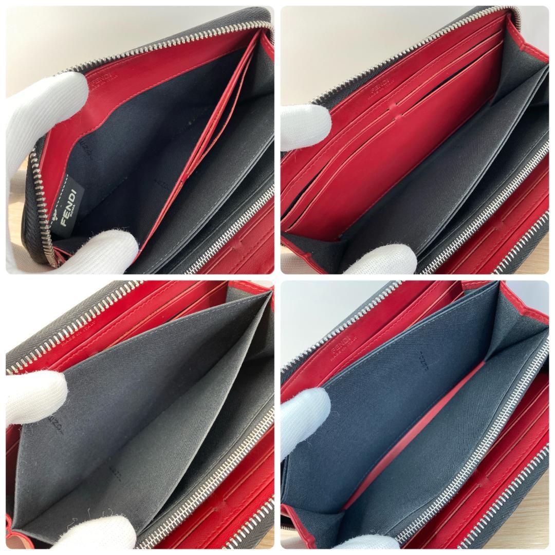 専用フェンディ ズッカ柄 長財布 財布 ラウンドファスナー 革 ブラック 黒
