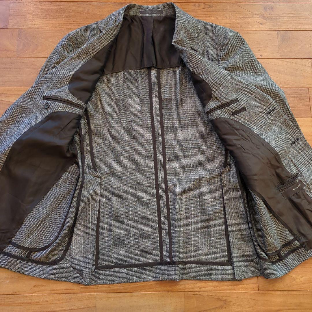 美品 2点セット◆タリアトーレ イタリア製 チェック柄 ビジネスジャケッ＆ジレ